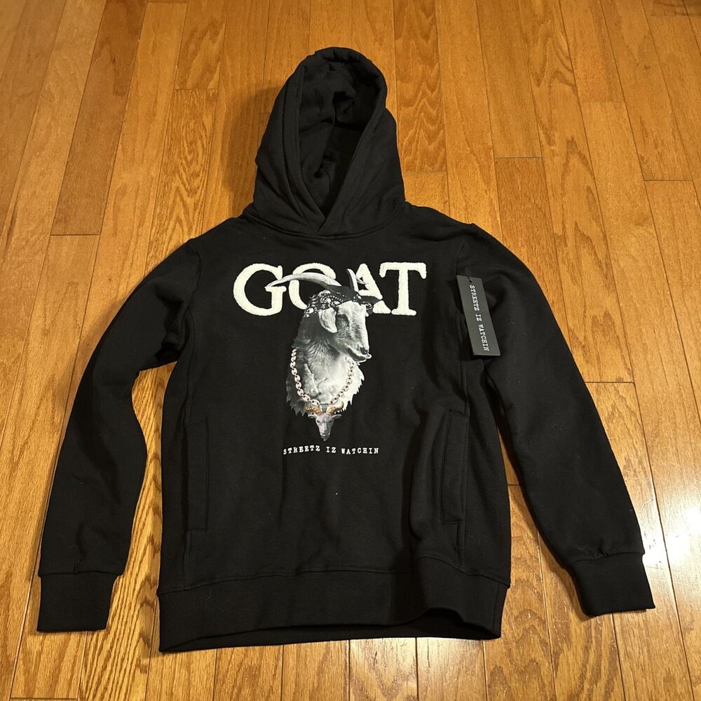 Streetz Iz Watchin Youth Hoodie Black Size Large Goat